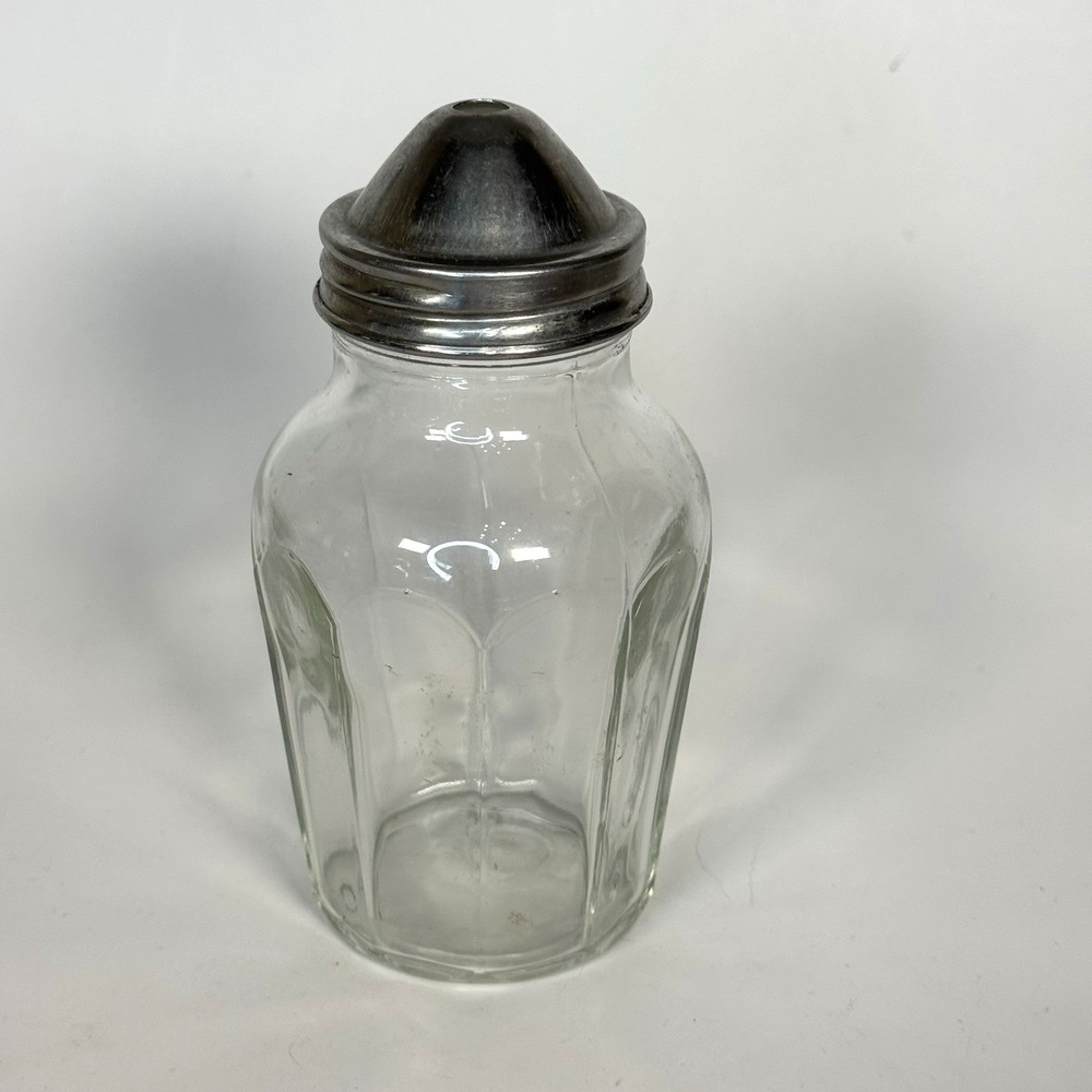 Chicago Glass Vintage Single Hole Sugar/Powder Creamer Shaker Aluminum Lid